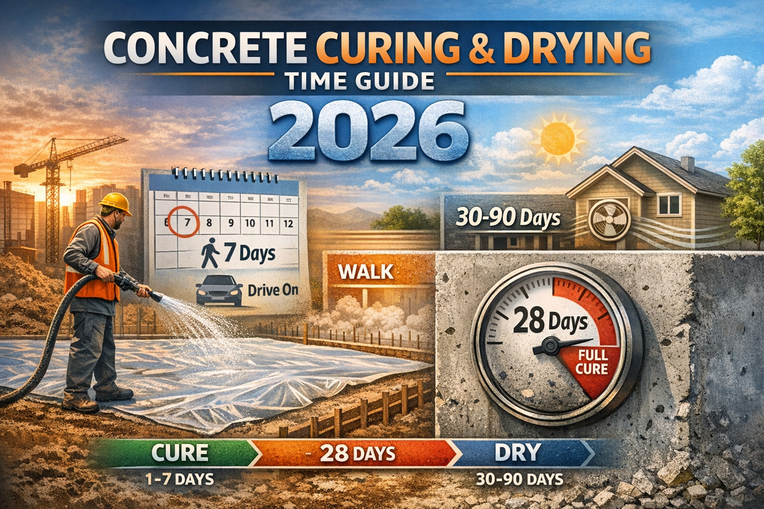 Concrete Curing and Drying Time Guide: Complete 2026 Timeline