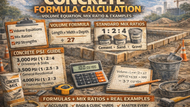 Concrete Formula Calculation: Volume Equation, Mix Ratio & Examples