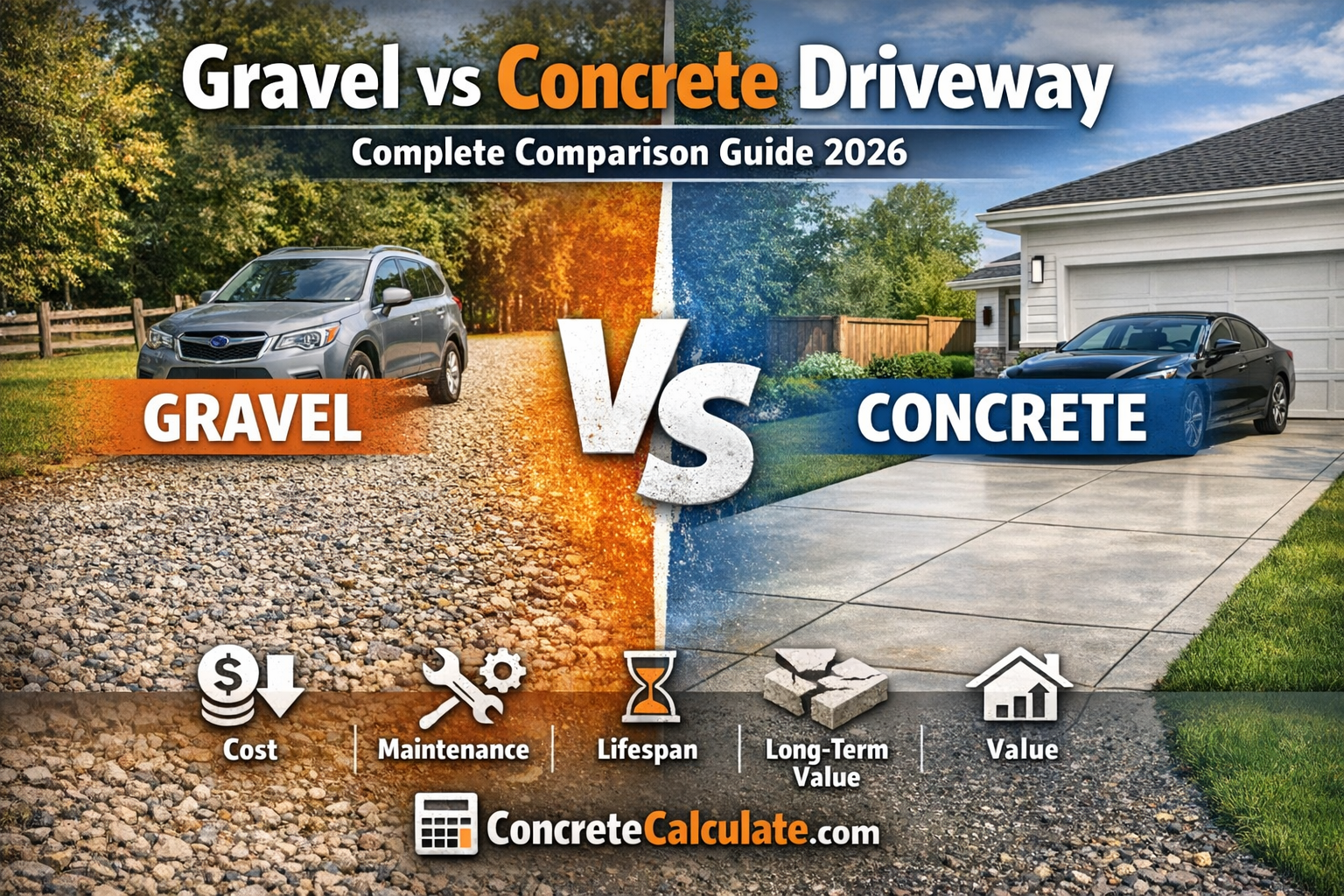 Gravel vs Concrete Driveway: Complete Comparison Guide 2026