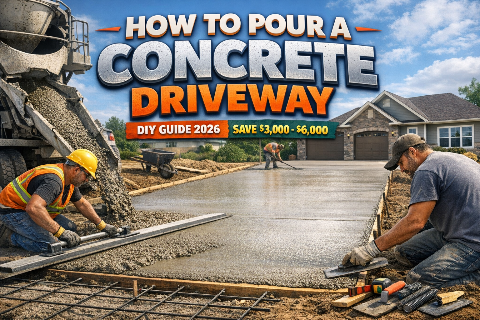 How to Pour a Concrete Driveway: Complete DIY Guide for 2026