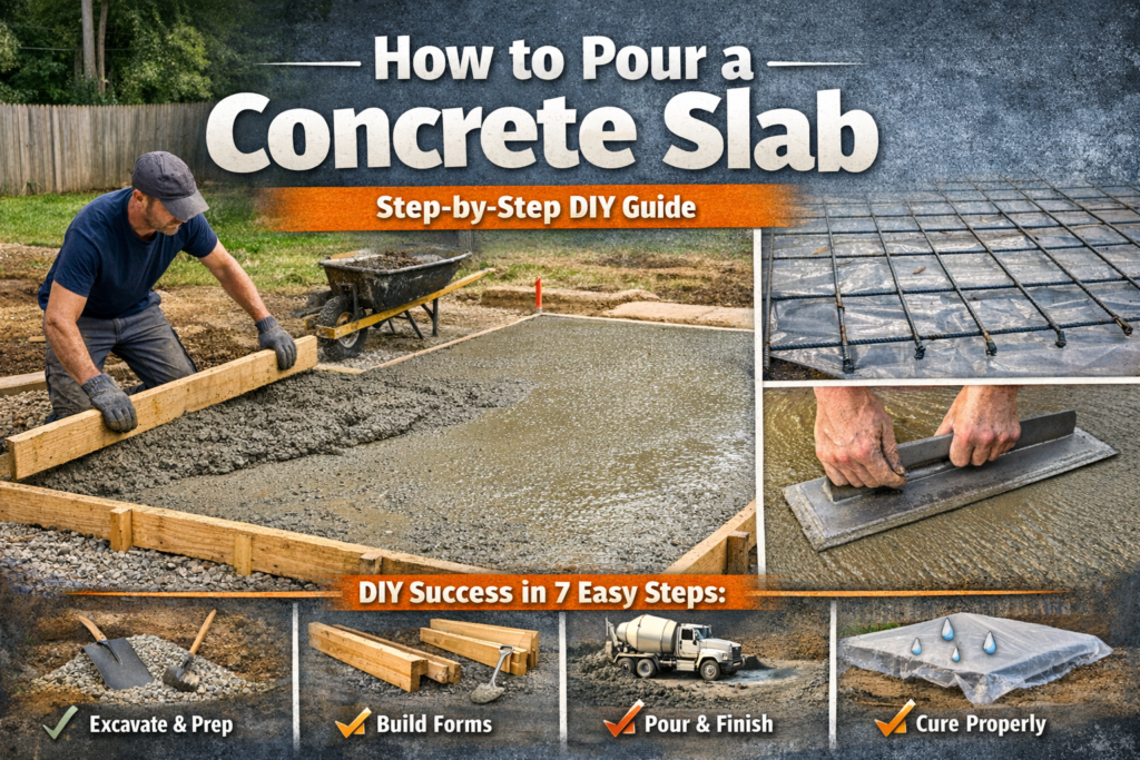 How to Pour a Concrete Slab: Step by Step DIY Guide 2026