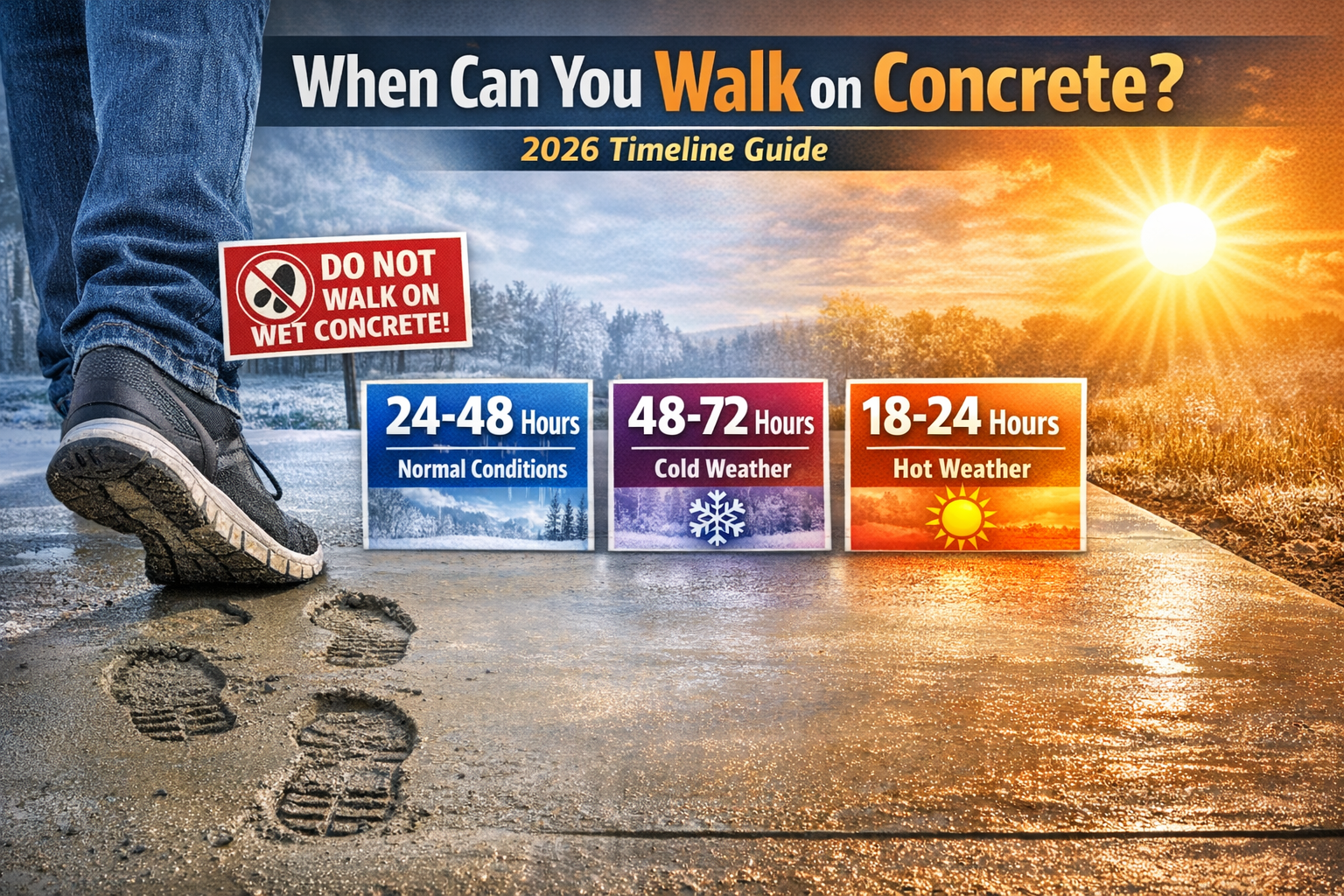 When Can You Walk on Concrete? 2026 Curing Timeline Guide