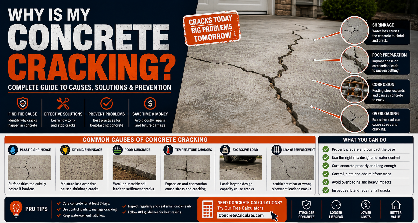 Why Is My Concrete Cracking – Causes, Prevention and Repair Tips