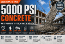 5000 PSI Concrete Guide 2026: Mix Design, Uses, Cost & Specs
