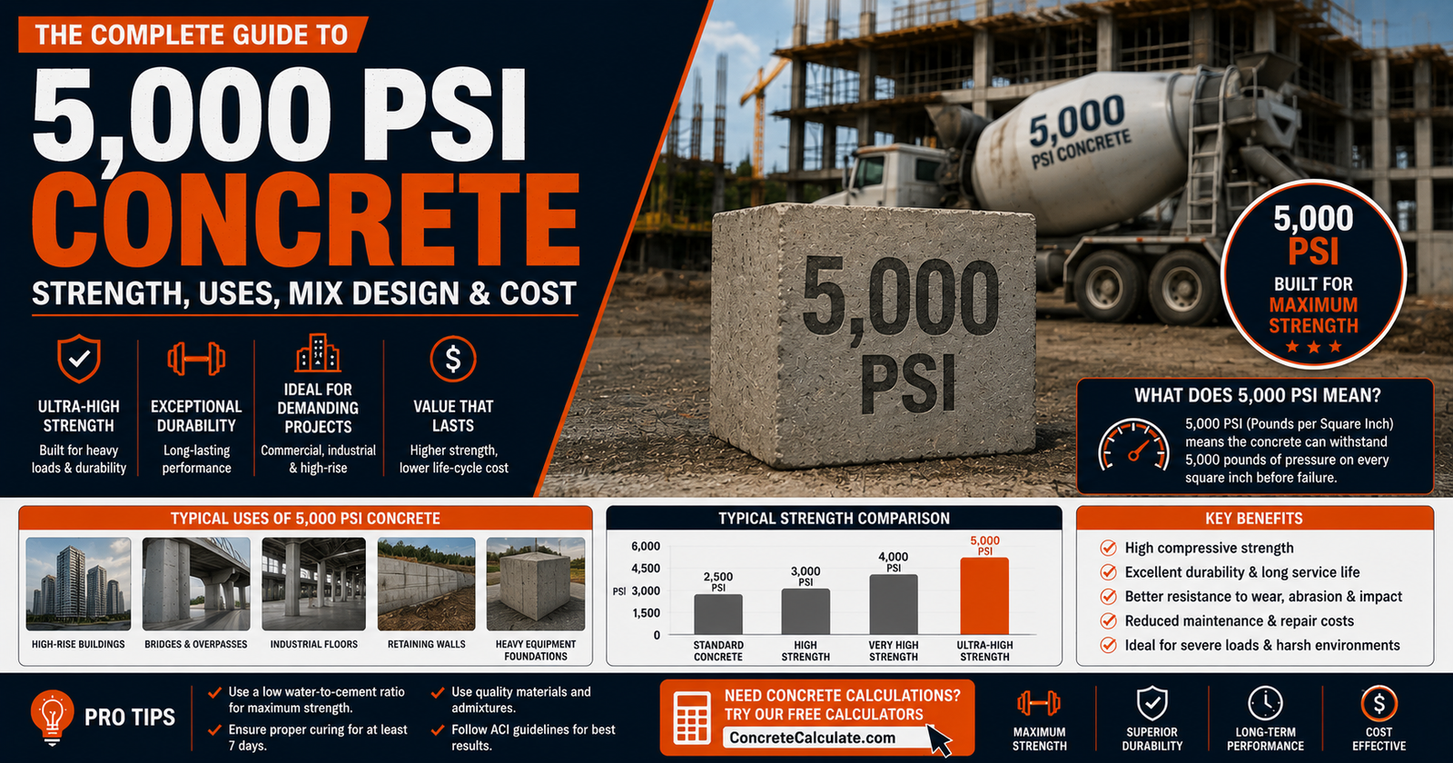 5000 PSI Concrete Guide - What It Means, Uses, and Cost