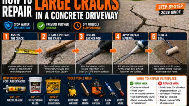 How to Repair Large Cracks in a Concrete Driveway (Step by Step 2026)