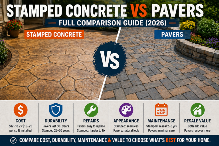 Stamped Concrete vs Pavers: Full Comparison Guide (2026)