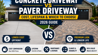 Concrete Driveway vs Paver Driveway: Cost, Lifespan & Which to Choose (2026)