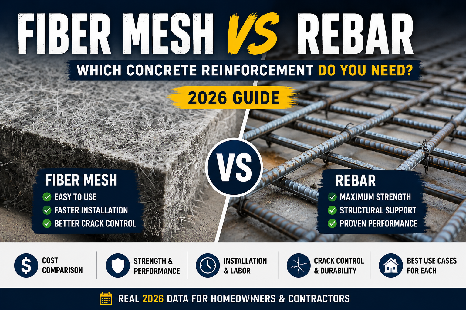 Fiber Mesh vs Rebar: Which Concrete Reinforcement Do You Actually Need?
