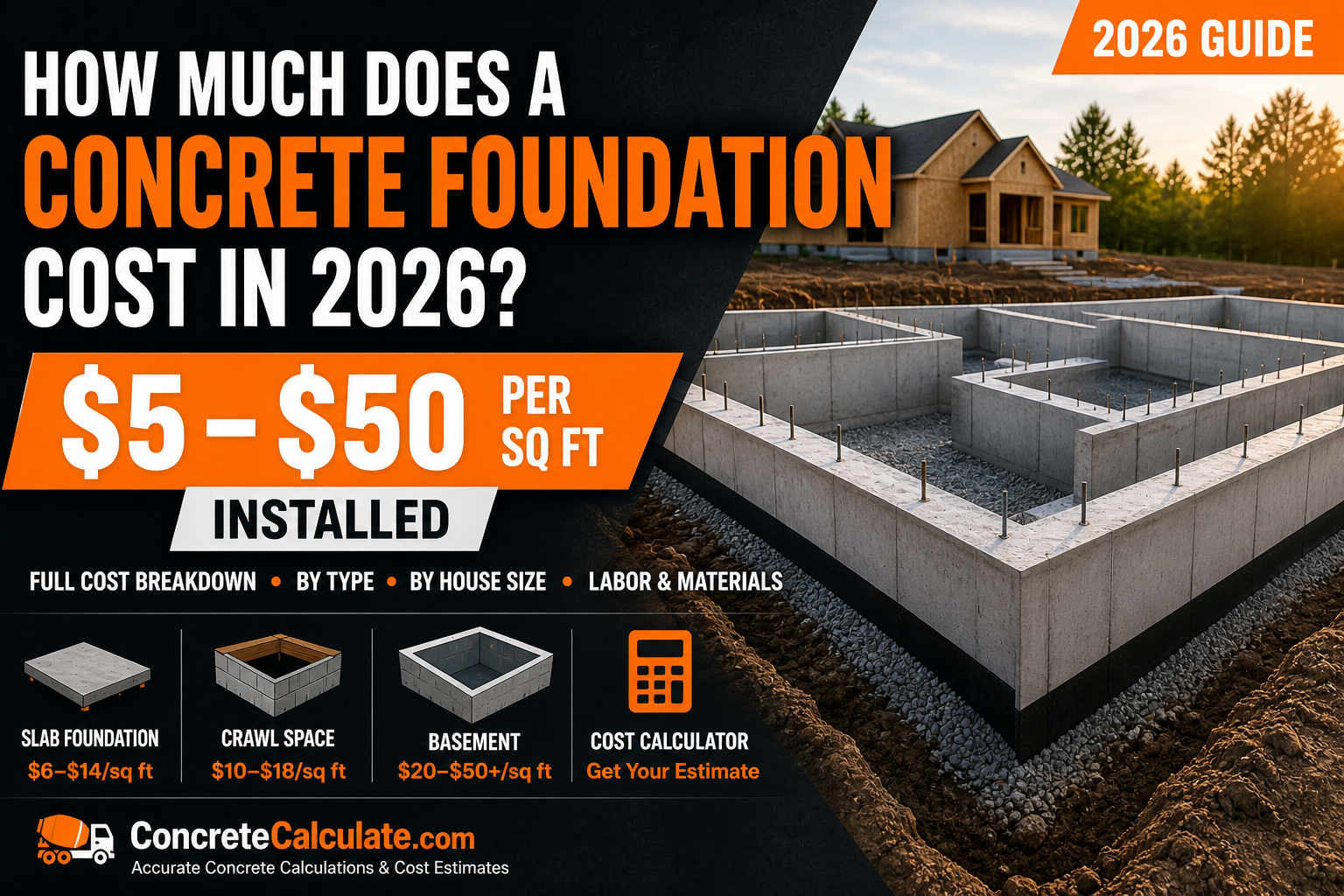 How Much Does a Concrete Foundation Cost in 2026: Per Sq Ft, Full Project & By Size