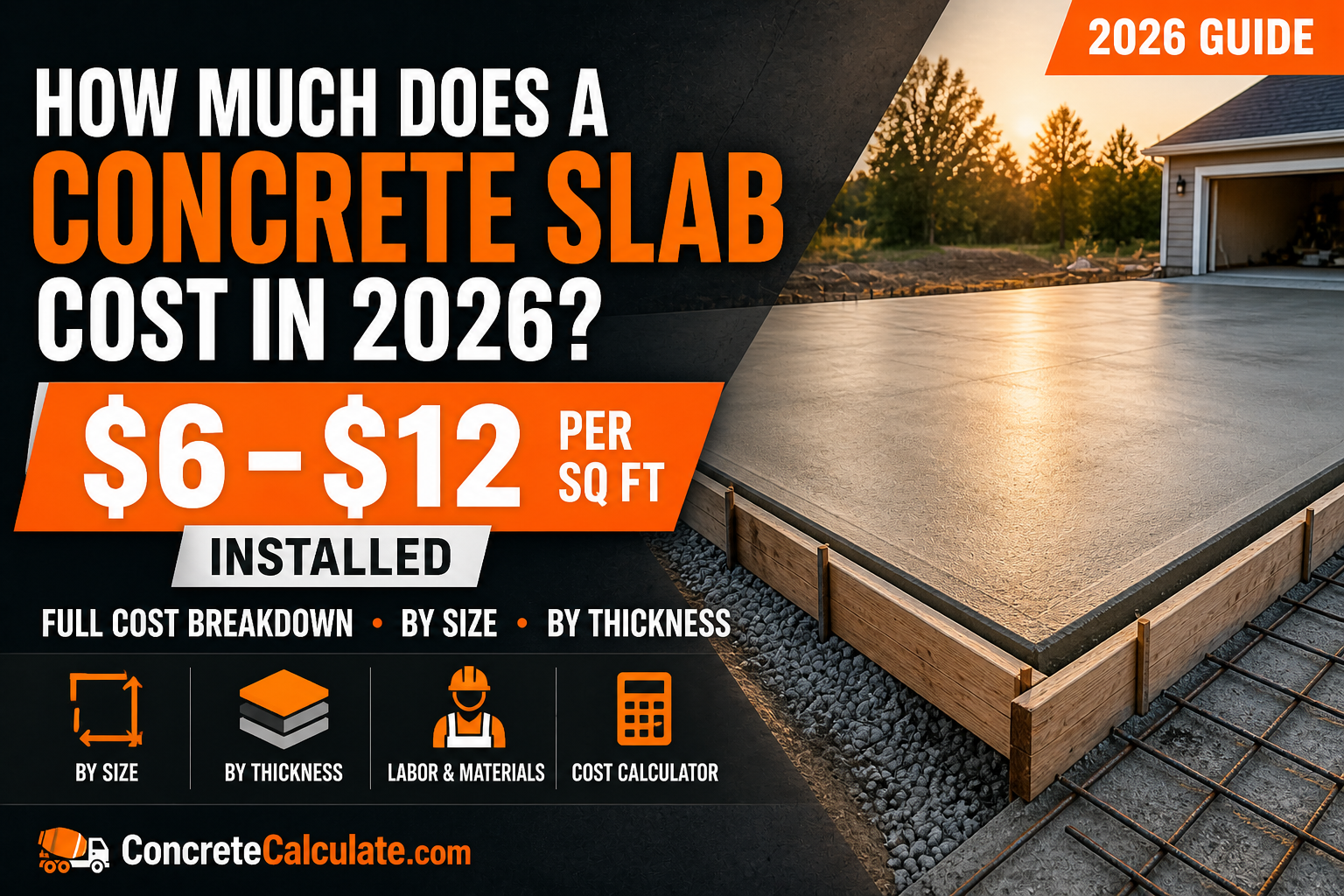 How Much Does a Concrete Slab Cost in 2026: Per Square Foot, Full Project & By Size