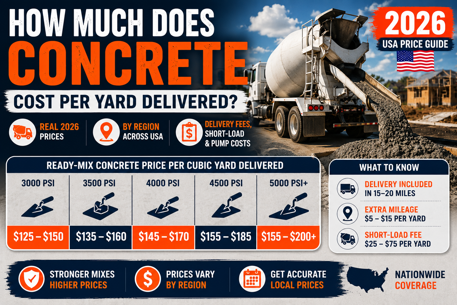 How Much Does Concrete Cost Per Yard Delivered? 2026 USA Price Guide