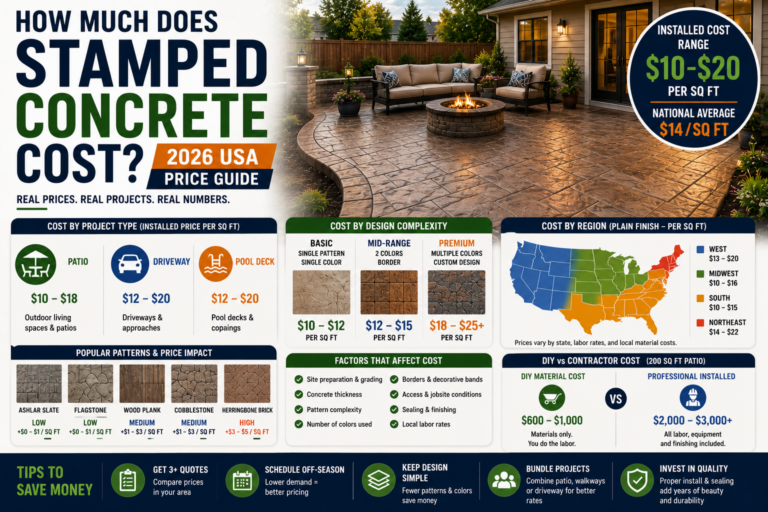 How Much Does Stamped Concrete Cost? 2026 USA Price Guide