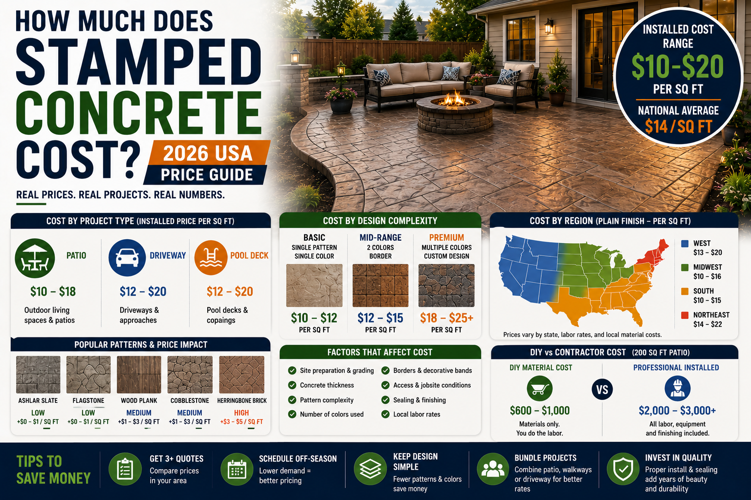 How Much Does Stamped Concrete Cost? 2026 USA Price Guide