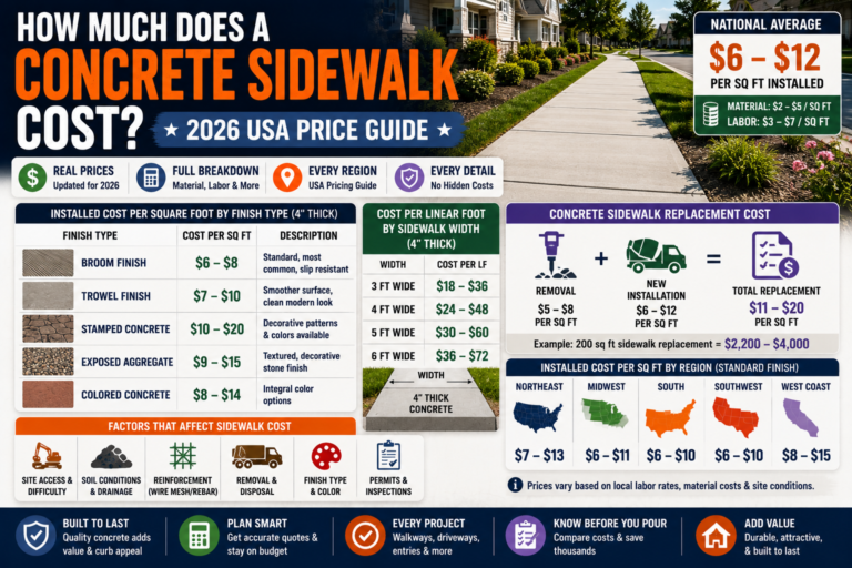 How Much Does a Concrete Sidewalk Cost in 2026? Full Pricing Guide