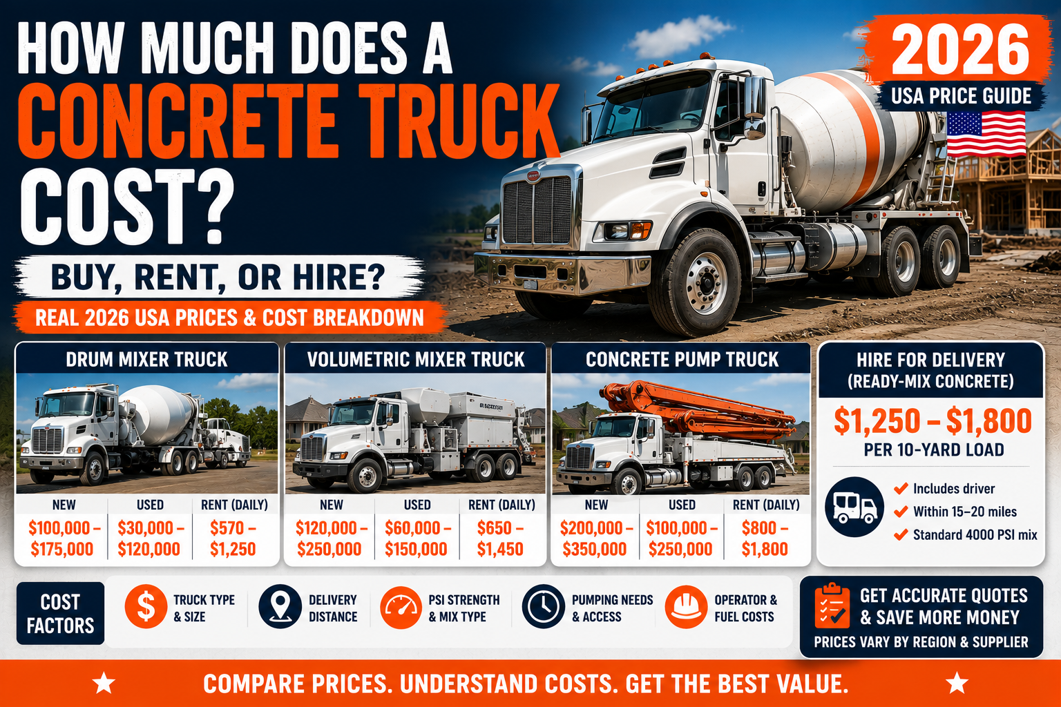 How Much Does a Concrete Truck Cost? 2026 USA Price Guide