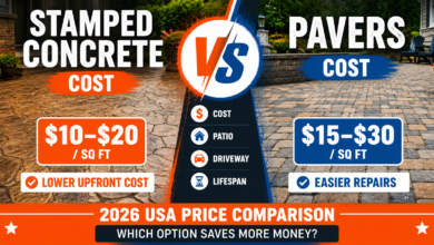 Stamped Concrete vs Pavers Cost: 2026 USA Price Comparison