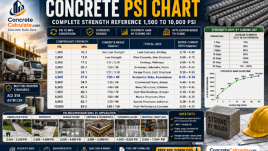 Concrete PSI Chart 2026: Complete Strength Reference – 1,500 to 10,000 PSI
