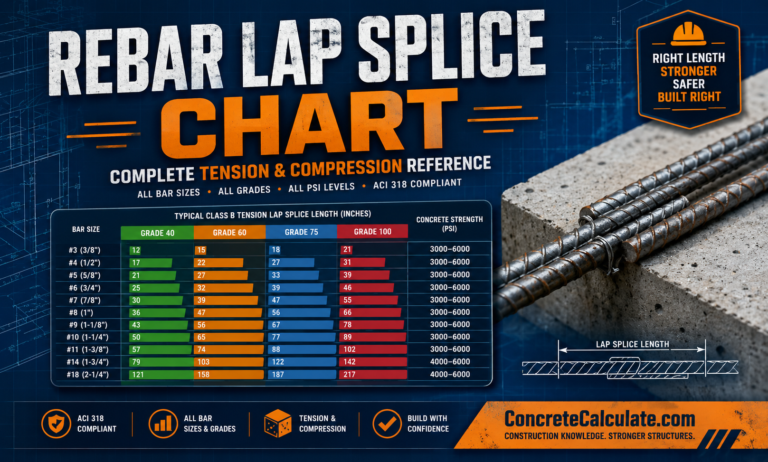 Rebar Lap Splice Chart Complete Tension & Compression Reference