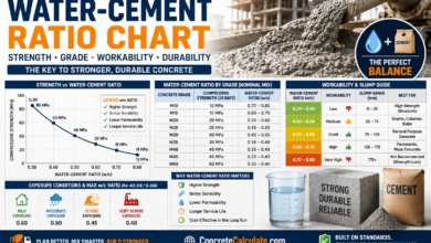Water Cement Ratio Chart Strength, Grade & Application Guide