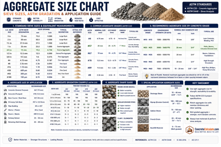 Aggregate Size Chart - Sieve Sizes & ASTM Reference