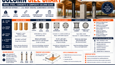 Column Size Chart - Material, Load, Height & Bracing Guide