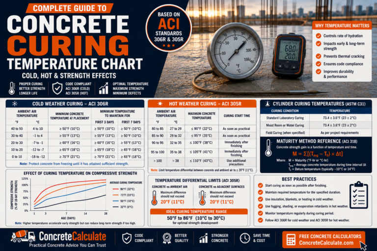 Concrete Curing Temperature Chart - Cold, Hot & Strength Effects