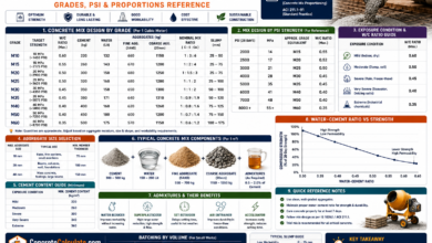 Concrete Mix Design Chart - Grades, PSI & Ratios