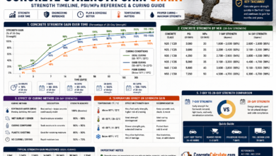 Concrete Strength Gain Chart - Timeline & PSI Reference