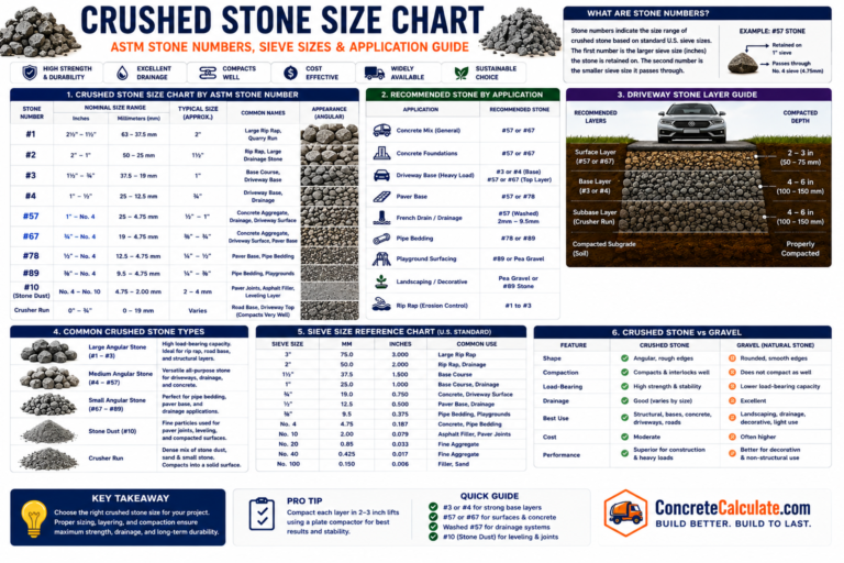 Crushed Stone Size Chart - ASTM Stone Numbers & Application Guide