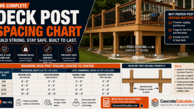 Deck Post Spacing Chart- IRC Beam Span & Post Layout
