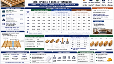Floor Joist Span Chart - Size, Species & Deflection Guide