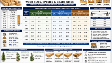 Lumber Span Chart - Sizes, Species & Grade Guide