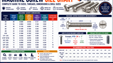 Machine Screw Size Chart - Diameter, TPI, UNC & UNF