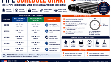 Pipe Schedule Chart - NPS to Wall Thickness Reference