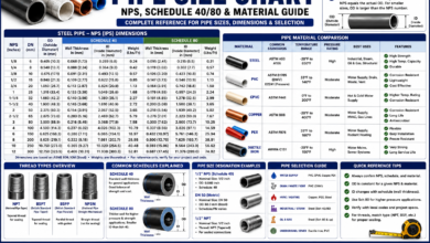 Pipe Size Chart - NPS, Schedule & Material Guide