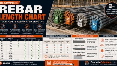 Rebar Length Chart - Stock, Cut, and Fabricated Bar Lengths