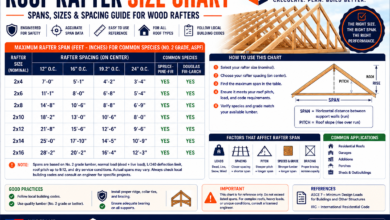 Roof Rafter Size Chart - 2x4 to 2x14 Selection Guide