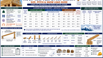 Roof Rafter Span Chart - Size, Pitch and Snow Load Guide