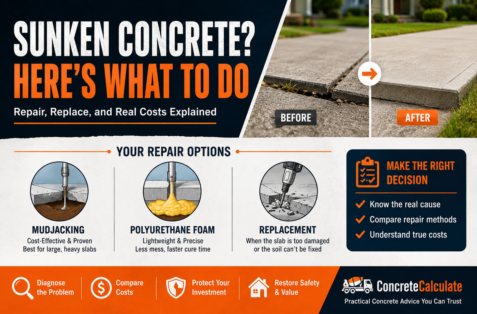 Sinking Concrete Repair: Why It Happens and How to Fix It