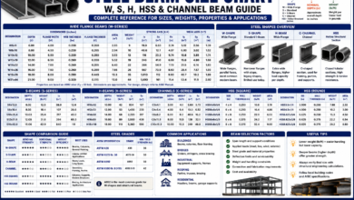 Steel Beam Size Chart – W, S, H, HSS & Channel Guide