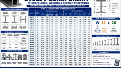 Steel I-Beam Chart - W-Shapes, Weights & Properties
