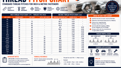 Thread Pitch Chart - Inch UNC/UNF & Metric Coarse/Fine Guide
