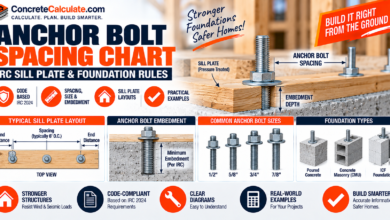 Anchor Bolt Spacing Chart - Foundation & Sill Plate Rules
