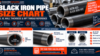 Black Iron Pipe Size Chart - OD, ID, Wall & NPT Thread