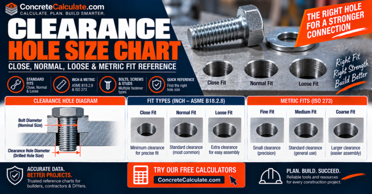 Clearance Hole Size Chart - Close, Normal, Loose & Metric Fit