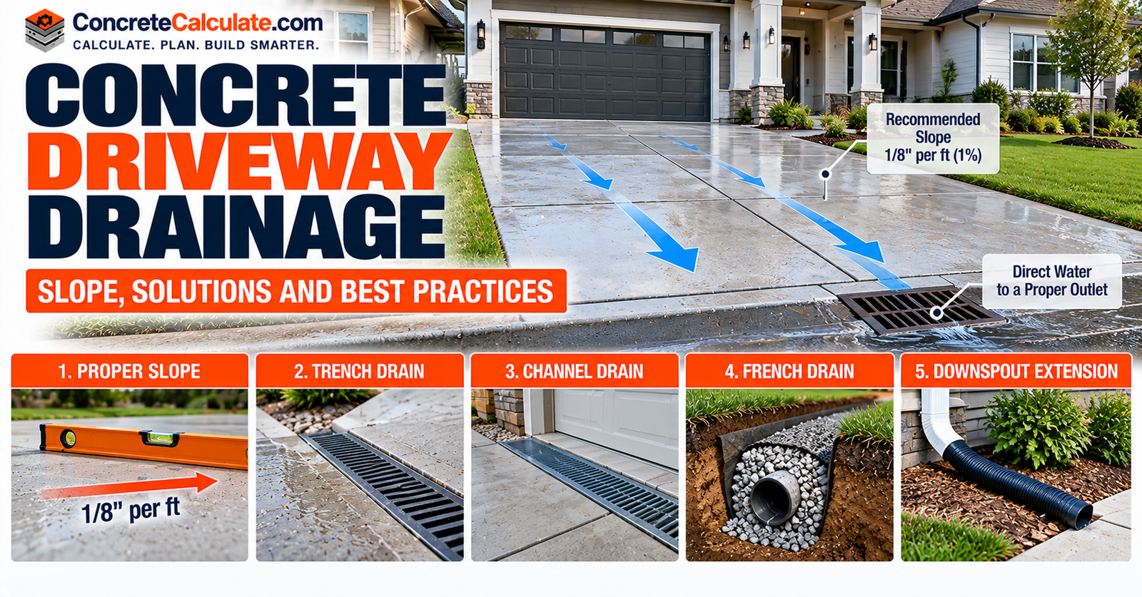 Concrete Driveway Drainage - How to Fix Standing Water and Runoff