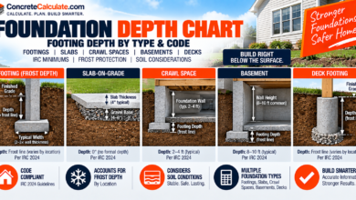 Foundation Depth Chart - Footing Depth by Type & Code