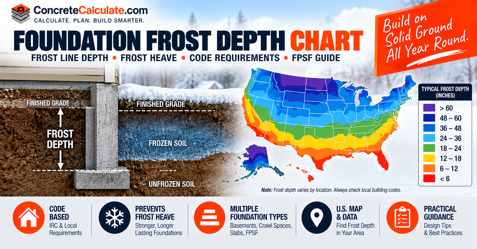 Foundation Frost Depth Chart - Frost Line & FPSF Guide