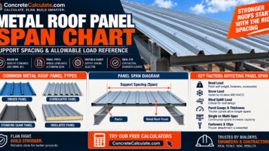 Metal Roof Panel Span Chart - Support Spacing & Allowable Load Reference